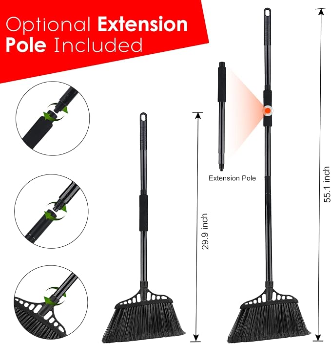 3-Pack Heavy Duty Broom, Commercial Broom - Image 7
