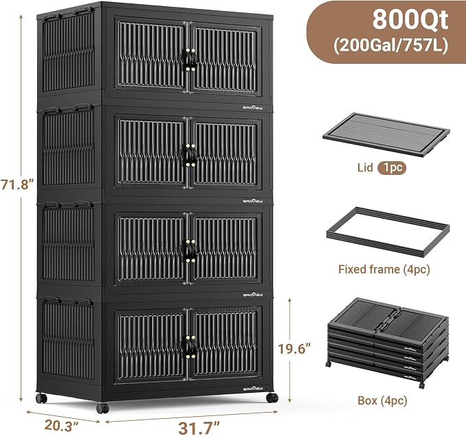 BROVIEW 800Qt Extra Large Stackable Storage Bins - Image 2