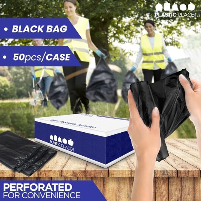 Plasticplace Contractor Trash Bags 40-45 Gallon │ 3.0 Mil │ Black Heavy Duty - Image 3