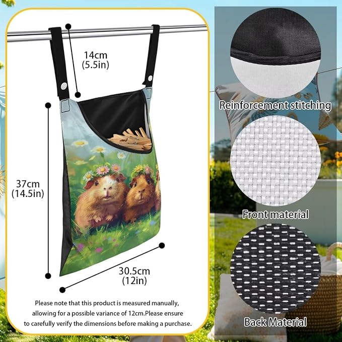 Guinea Pig Clothespin Bag Space-Saving Laundry Hanging Storage Organizer - Image 6