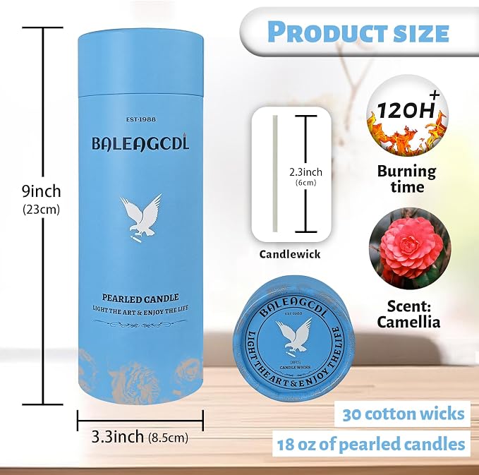 Camellia Scented Red Pearled Candle 18oz Luxury Sand Candle Granulated Wax - Image 2