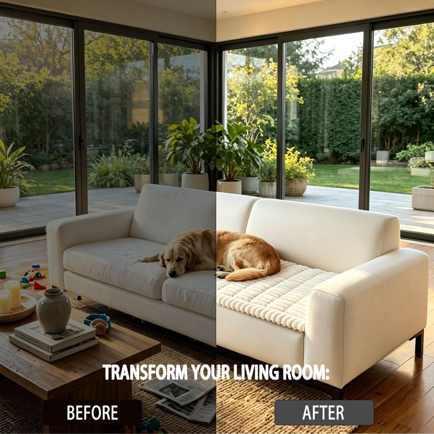 Couch Covers for Dogs，Sofa Covers Washable，Couch Cover for Sofa，Slip-Resistant and Durable Sofa Cover for 3 Cushion Couch，couches Protector from cat Claws(23.6in*47.2in, Light Coffee)