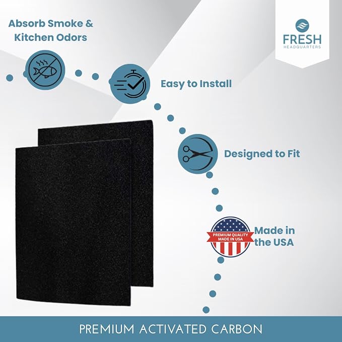 2-Pack Activated Carbon Charcoal Microwave Hood Filters - Image 2