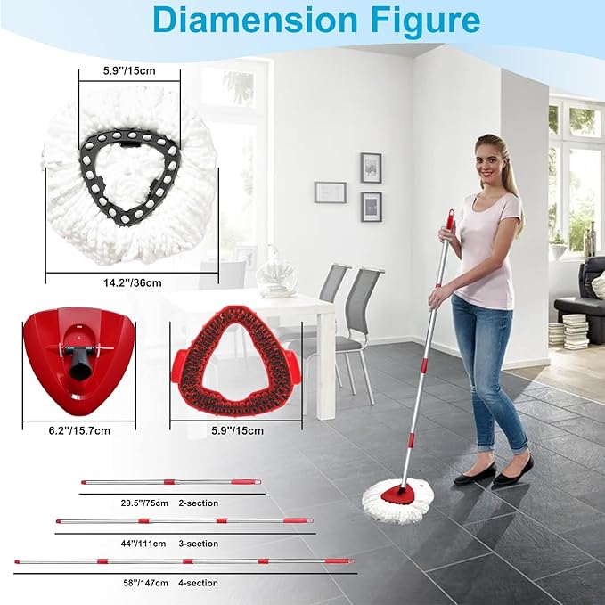 Spin Mop Head and Brush Replacement Compatible - Image 3