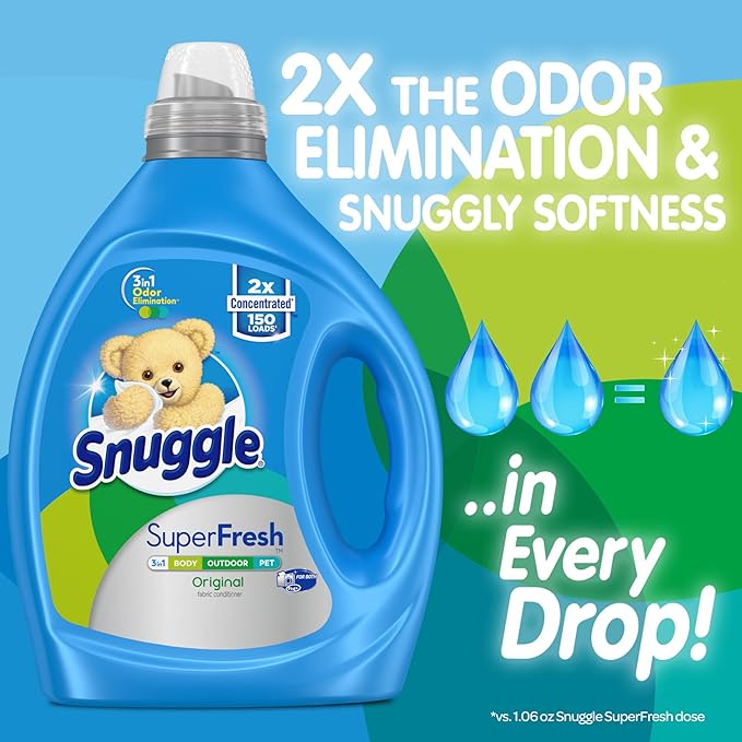 Snuggle Liquid Fabric Softener, SuperFresh Original, Eliminates Tough Odors - Image 2