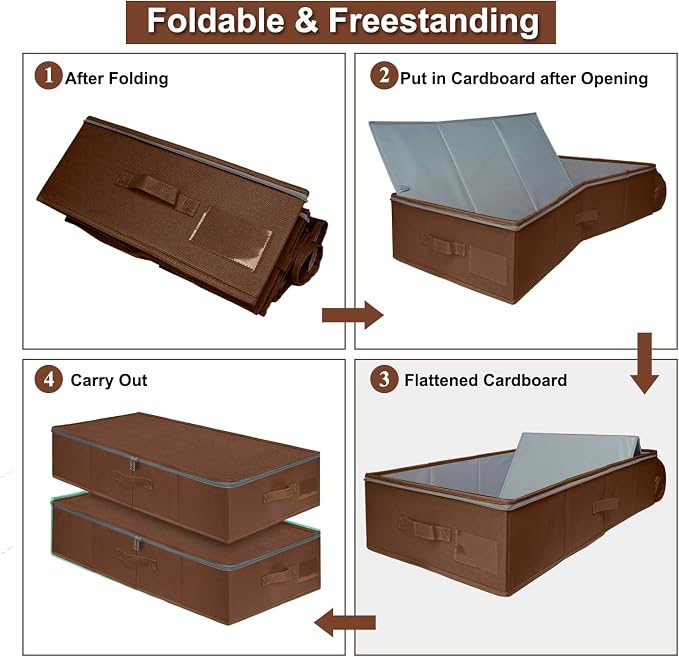 punemi Underbed Storage Box, Under Bed Clothes Storage - Image 5