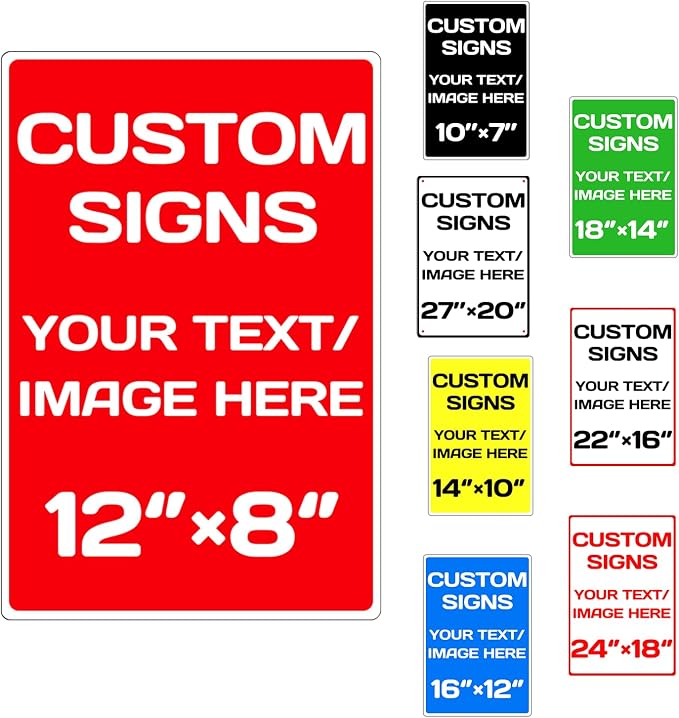 custom company signs, Aluminum Weatherproof Metal Sign Multiple Sizes Custom by Repaly