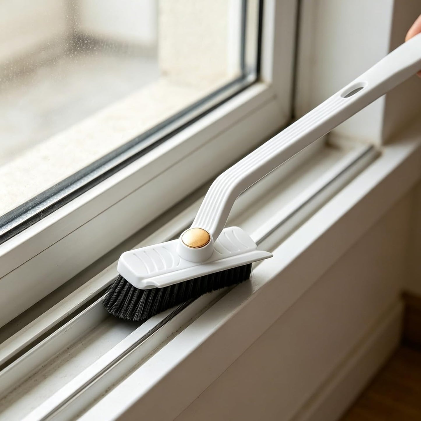 1pc Multifunctional Rotating Gap Brush, Four in One Bathroom Floor Brush, Ceramic Tile Without Dead Corners, Cleaning Floor Brush, Rotating Scraper Brush, Household Cleaning Tool(White)