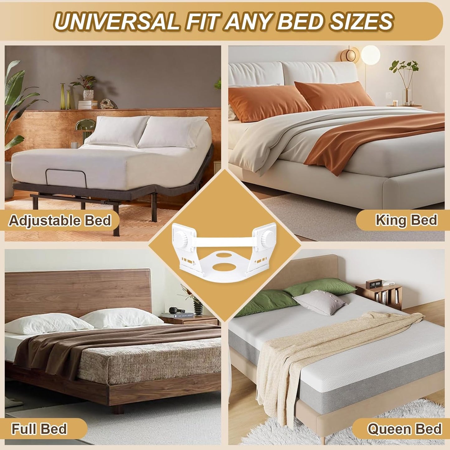 Lock Bed Sheet Holders for Corners, Patented Sheet Straps with Anti-Slip Pads & Knob Locks to Keep Sheets Tight & Neat, 4Pcs Heavy-Duty Bed Sheet Grippers for All Mattress, Easy One-Time Installation