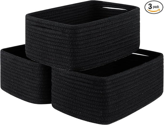 3 Pack Small Storage Baskets for Organizing, Cute Woven Decorative Gift Baskets by OIASKET