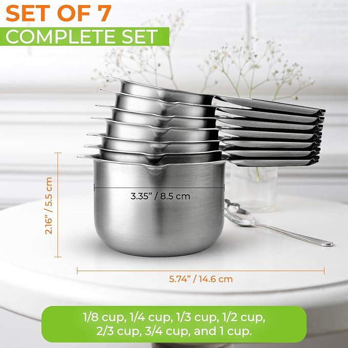 Spring Chef Magnetic Stainless Steel Measuring Cups, Kitchen Tools - Image 5