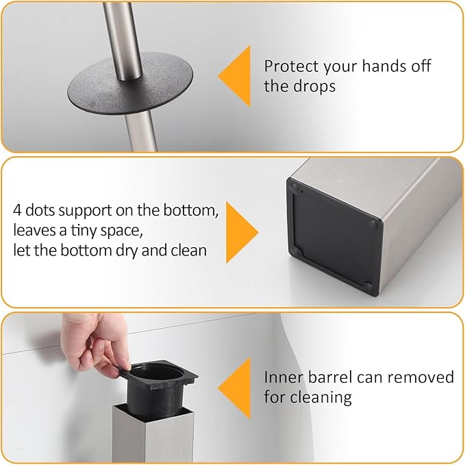 BGL Toilet Brush and Holder Set Brushed Nickel Aluminium Freestanding Toilet - Image 4