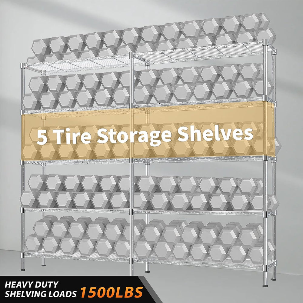Karl home Storage Shelves Adjustable Garage Storage Shelving, Double Row,Flex...
