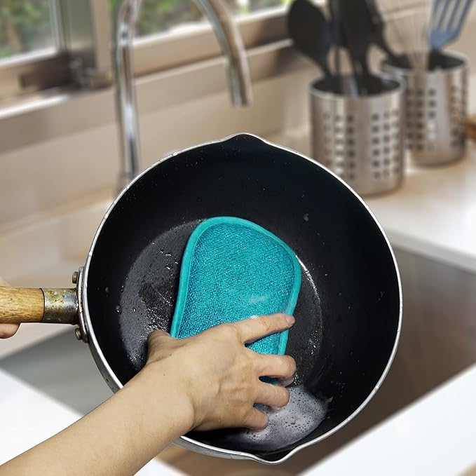 Kitchen Dish Sponge Scrubber Non Scratch, Dishcloth No Odor Reusable Washable - Image 5