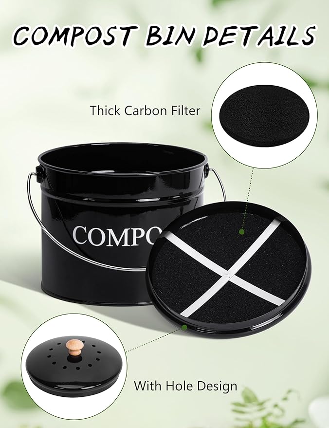 Compost Bin - 1 Gallon Countertop Composter - Image 3