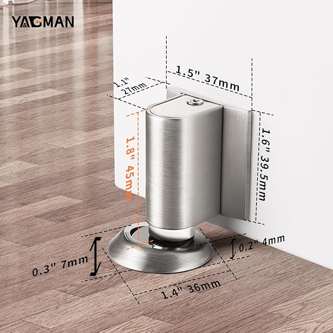 1 Pack Magnetic Door Stoppers Retractable Bottom of Door Holder No Drilling - Image 2