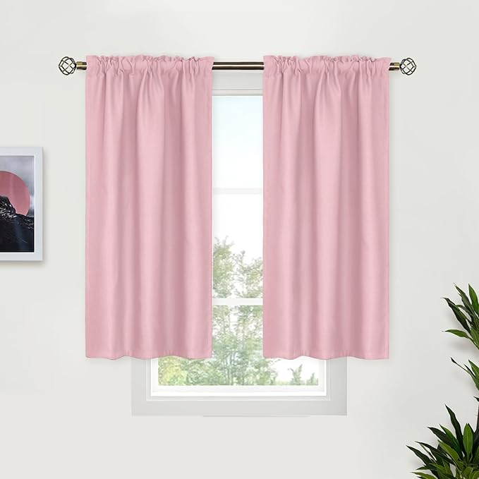 BGment Baby Pink Room Darkening Curtains 45 Inches Long by BGment