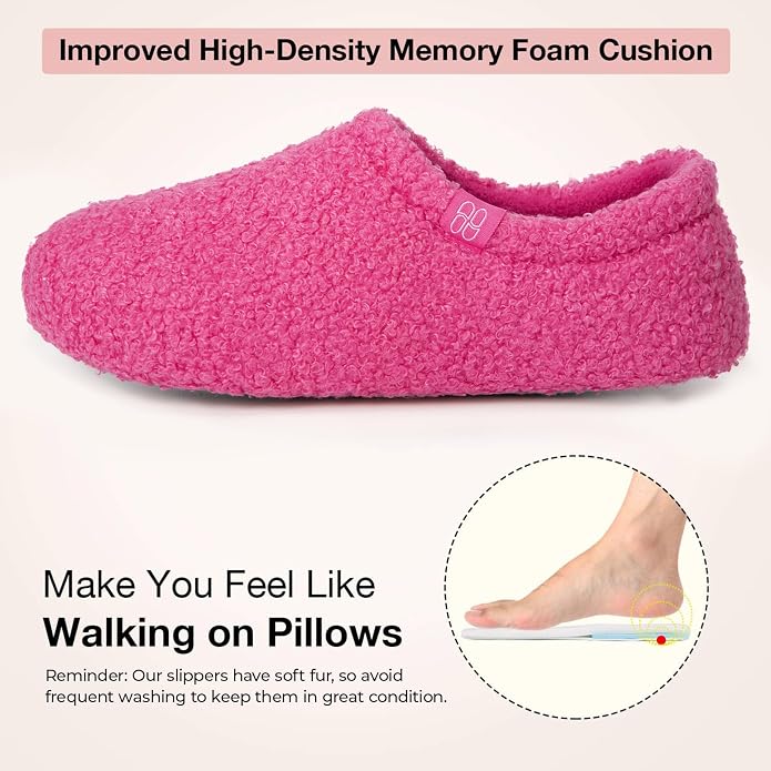 HomeTop Women's Fuzzy Curly Fur Memory Foam Loafer Slippers - Image 4