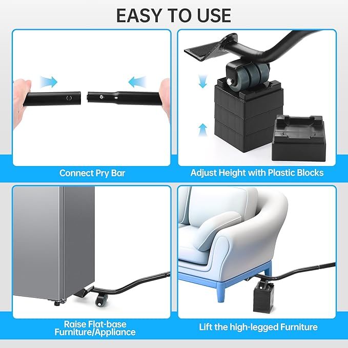 Furniture Lifter Tool, Appliance Lifter, Save 80% Effort, Lift Up to 800 Pounds - Image 6
