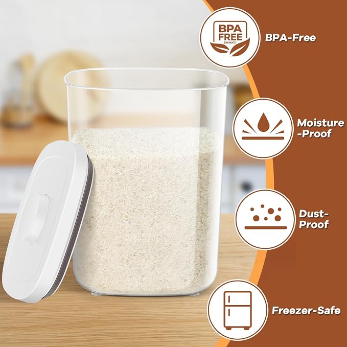 Airtight Rice Container 25 Lbs, Dry Food Holder - Image 6