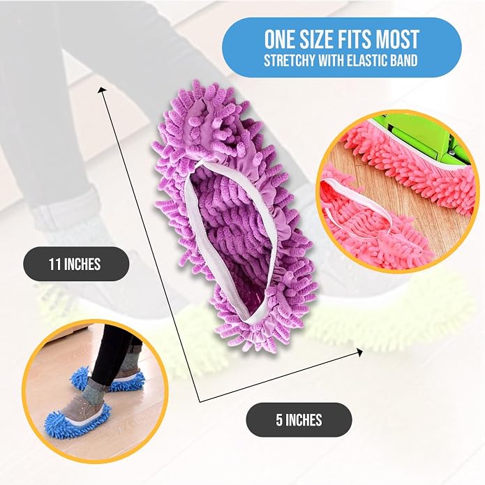 Winterlace Mop Slippers 60 Pcs Microfiber Chenille House Floor Dusting Cleaning - Image 3