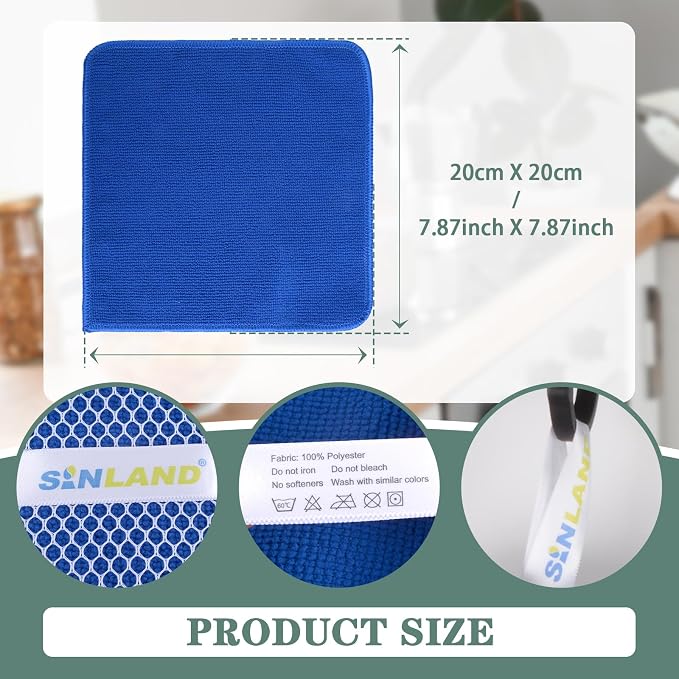 SINLAND Absorbent Microfiber Dish Cloths - Image 2