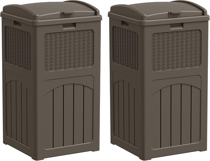 YESHOMY 2 Pack Outdoor Trash Can by SearchallYESHOMY