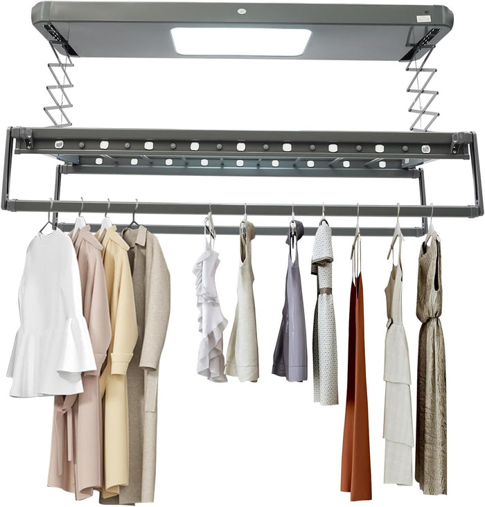 77lbs Ceiling Mounted Clothes Drying Rack for Balcony Laundry Rooms