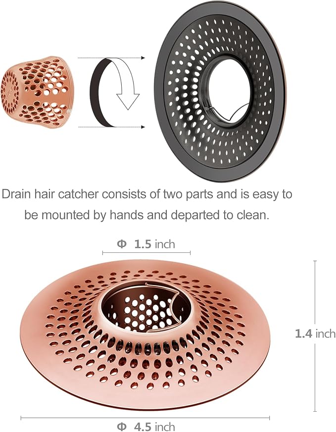 LEKEYE Shower Drain Hair Catcher/Bathroom Drain Cover/Bathtub Drain - Image 3