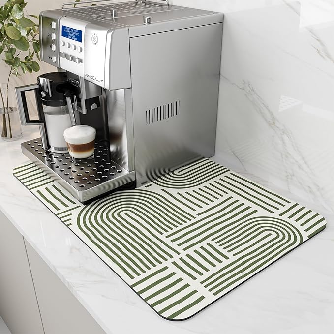AMOAMI Coffee Mat Hide Stain Rubber Backed Absorbent Dish Drying Mat by AMOAMI