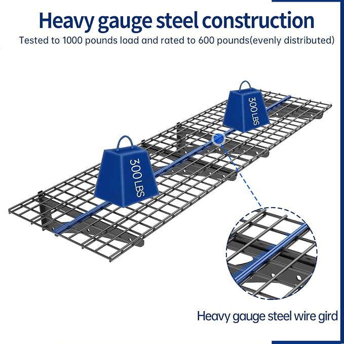 Heavy Duty Garage Wall Shelving, 2x6ft Wall Mounted Storage Shelves - Image 5