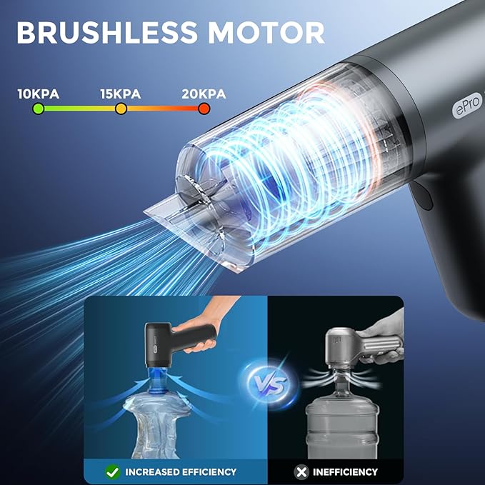 Car Vacuum, 2 Suction Modes, Portable Mini Cordless Cleaner - Image 2
