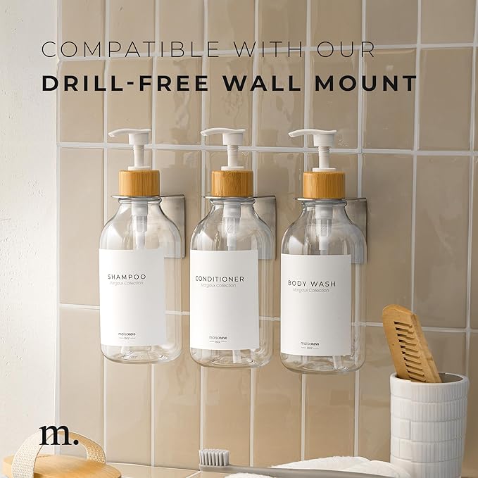 MaisoNovo Refillable Shampoo and Conditioner Bottles | 16.9 fl oz Set of 3 - Image 7