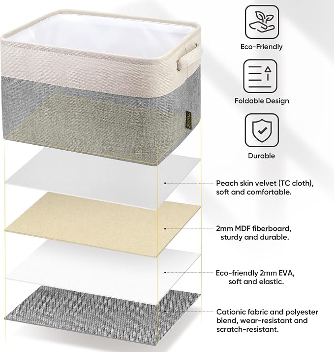 BALEINE 2 Pack Fabric Storage Bins - Image 4
