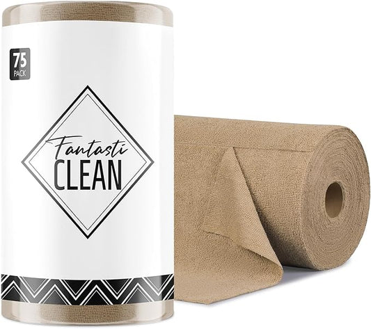 Fantasticlean Microfiber Cleaning Cloth Roll -75 Pack, Tear Away Microfiber by Fantasticlean