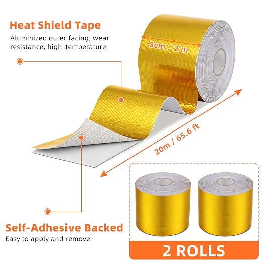 Zonon 2 Rolls Aluminum Foil Tape Heat Shield Tape Barrier Adhesive Reflective - Image 2