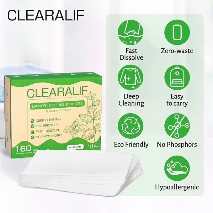 Laundry Detergent Sheets Up to 160 Loads, Wild Mint - Image 4