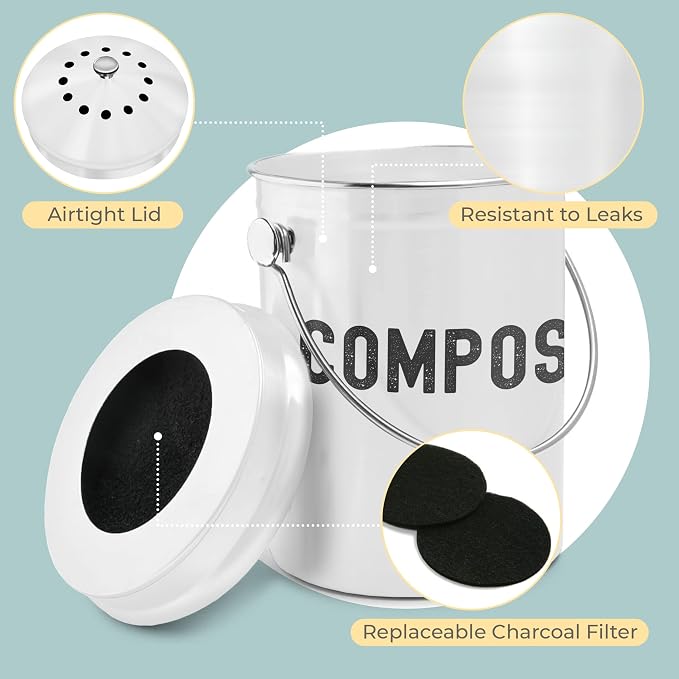 EPICA Countertop Compost Bin Kitchen | 1.3 Gallon | Odorless Composting Bin - Image 4
