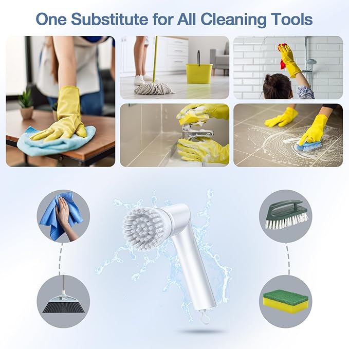 LABIGO Electric Spin Scrubber LA5 Mini, Bathroom Scrubber Shower Scrubber - Image 7