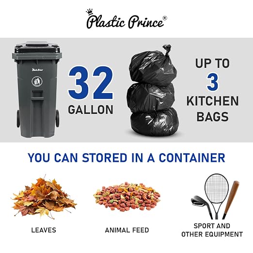 32 Gallon Trash Can Lid Outdoor Trash Can - Image 2