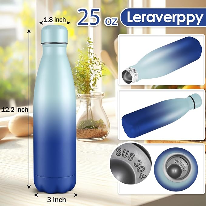 25oz Cola-Bottle Shaped Stainless Steel Leak-proof Water Bottle, Double Wall - Image 2