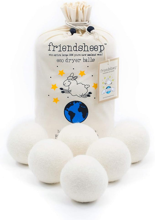 Friendsheep Wool Dryer Balls, Organic Reusable Fabric Softener Alternative by Friendsheep