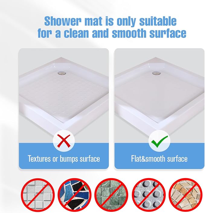 Shower Mat Non-Slip Bath Mat for Tub Floor & Stall - Image 9