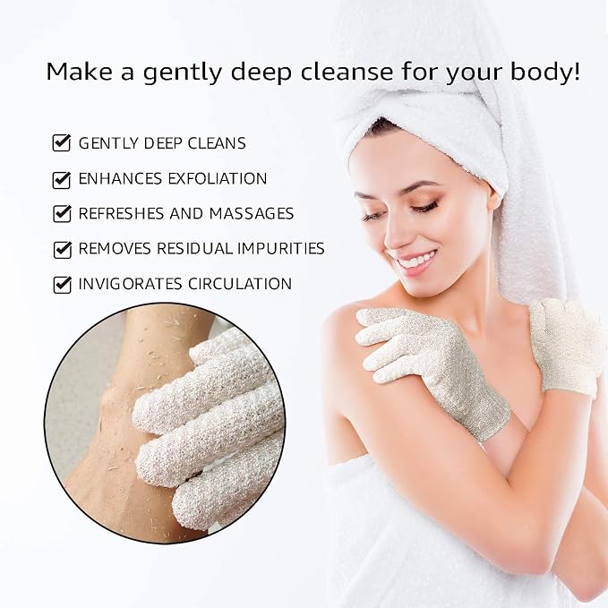 Evridwear Exfoliating Dual Texture Bath Gloves - Image 6