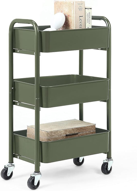 SunnyPoint 3-Tier Delicate Compact Rolling Metal Storage Organizer by SunnyPoint