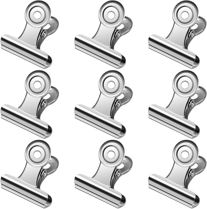30 Pack Small Bull Clips 1.22 Inch Mini Metal Hinge Clips Binder Paper Hinge by Orcielo