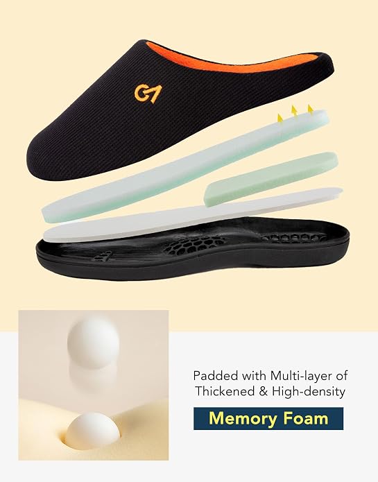 VeraCosy Men's Two-Tone Memory Foam House Slippers Indoor Outdoor Durable - Image 6
