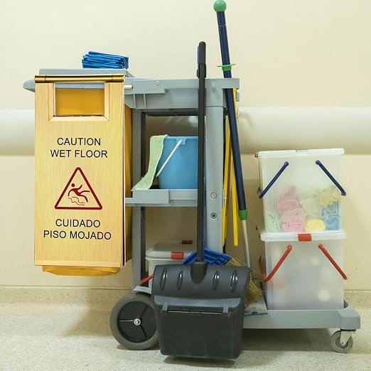 Kigley 2 Pcs Wet Floor Sign, 17 Inch Stainless Steel Caution Wet Floor Sign - Image 7