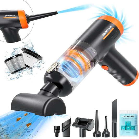 COLORCORAL Handheld Vacuum Cordless Rechargeable 16000Pa High Power Car Vacuum by ColorCoral