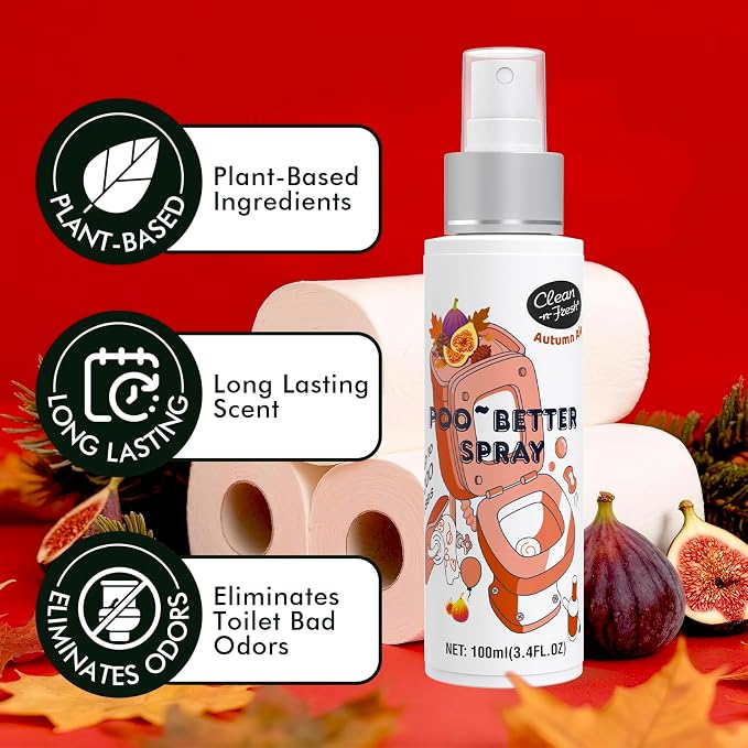Clean-n-Fresh Toilet Spray, Autumn Air, Bathroom Odor Deodorizer, Air Fresheners - Image 2